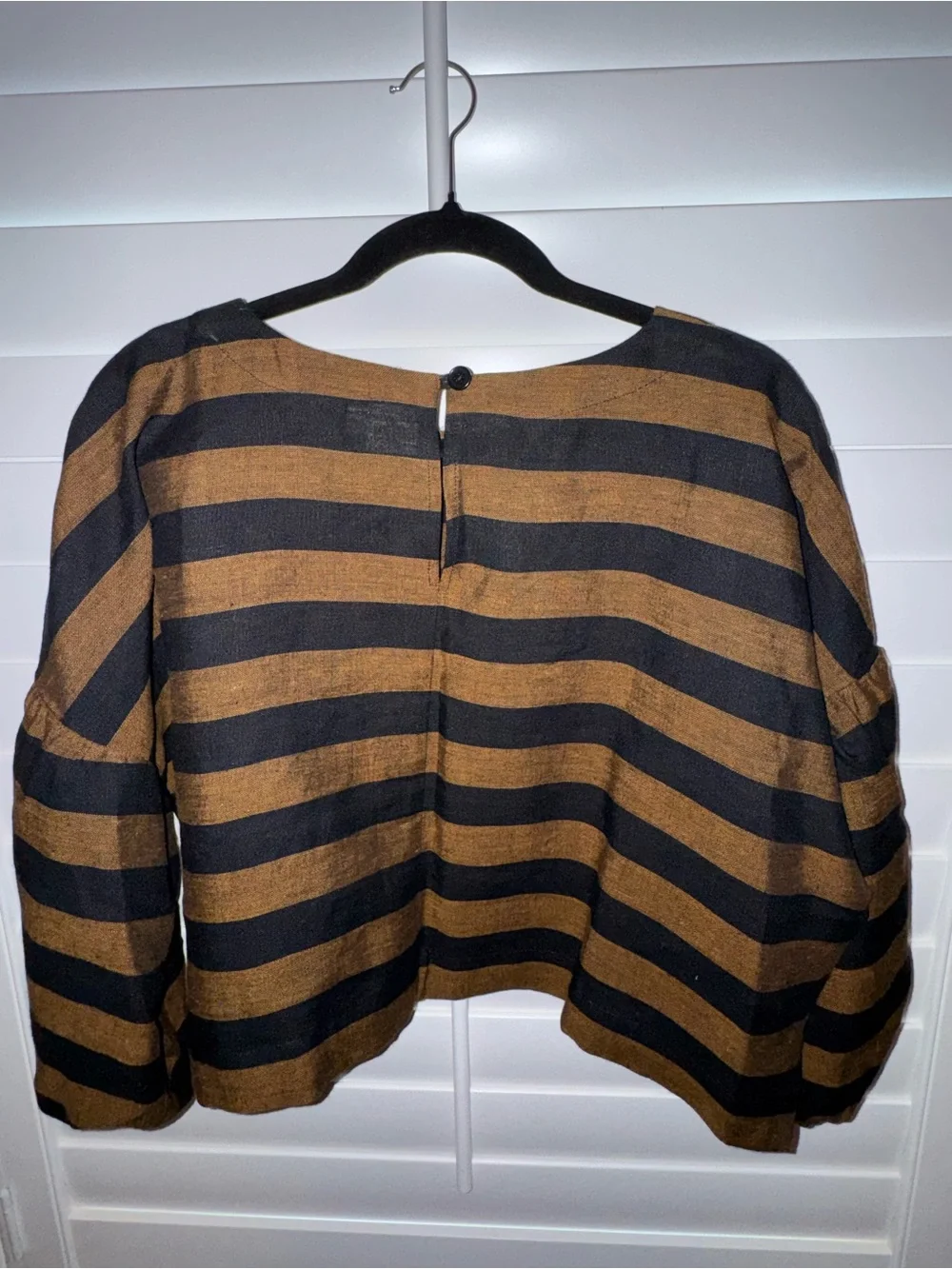 Beyond Nine Aisha Linen Top in Rust Stripe - Picture 4 of 5